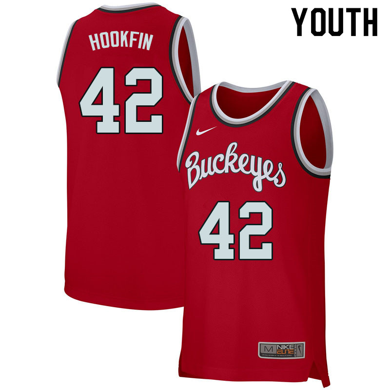 Youth #42 Harrison Hookfin Ohio State Buckeyes College Basketball Jerseys Sale-Retro Scarlet